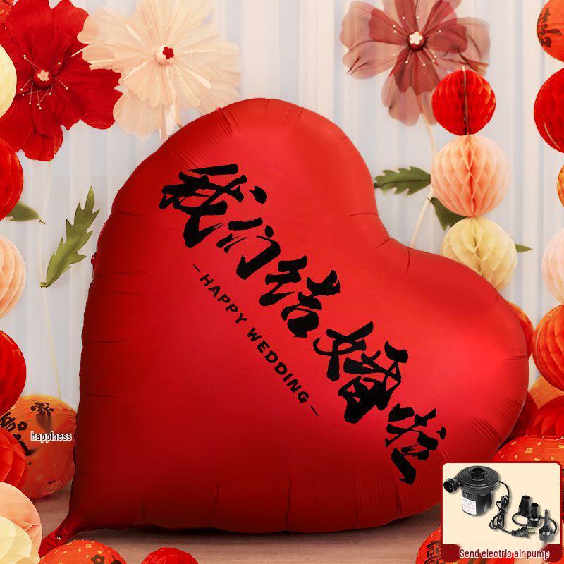 Heart-Shaped Balloon Wedding Decoration Set: Perfect for Engagements and Photo Props.