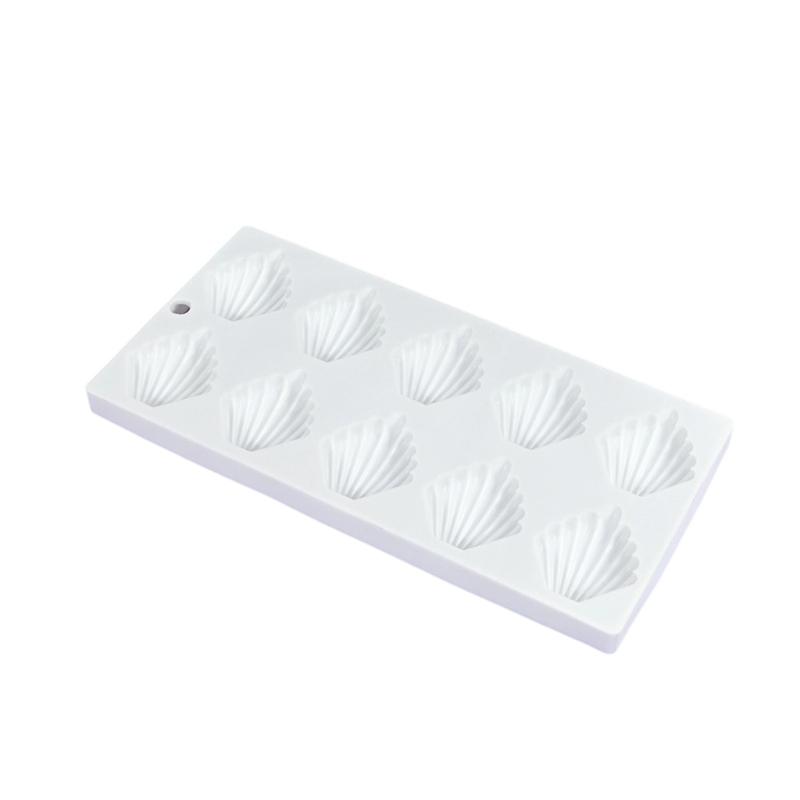 

Reusable 10 Cavity Silicones Shell Shape Baking Molds For Homemade Madeleines And Mousse Dessert Pan Dishwasher Safe белый