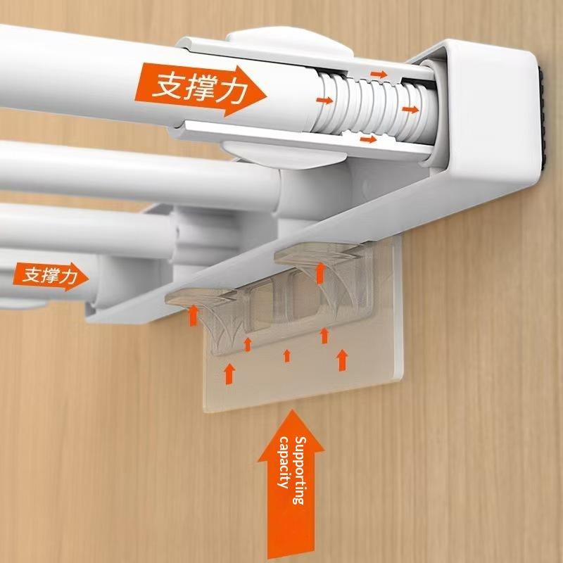 White Expandable Divider For Wardrobe Kitchen Bathroom Punch-Free Retractable Multi-Layer Storage Organizer