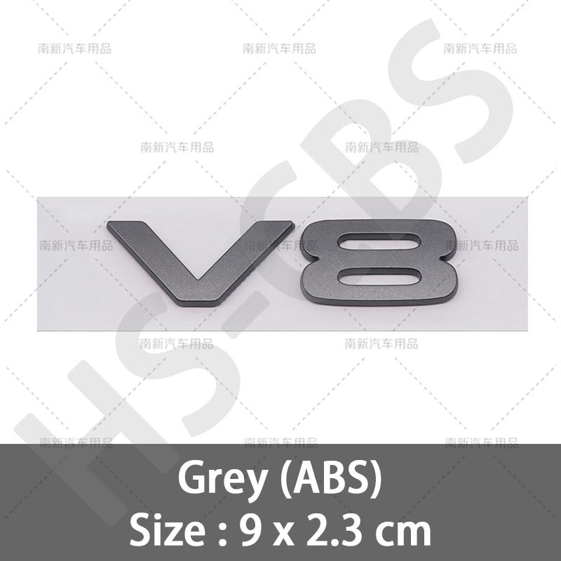 3D ABS Bilmotor Slagvolym Logotyp V8 Bokstav Emblemet Bakluckeemblem Auto Baklucke Dekaler