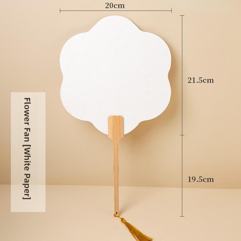 Thiened Blank Xuan Paper Calliaphy Fan DIY Material Kit Hand-Painted Cultural Creative Fan round ape Bamboo Frame