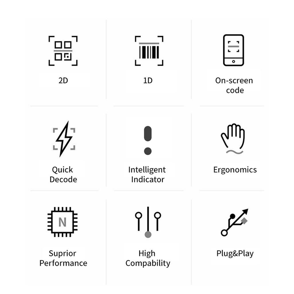 Handheld USB 1D Barcode-Scanner mit Ständer CMOS-Bildsensor Unterstützung PapiercodeBildschirmcode