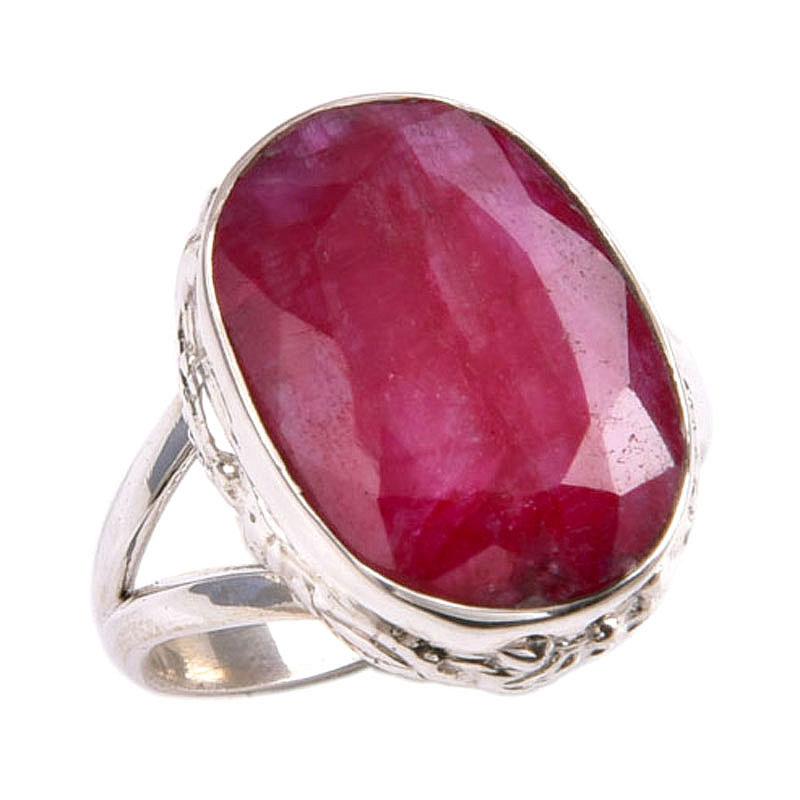 Red Ruby(Simulated) Gemstone Handmade 925 Sterling Silver Jewelry Ring S.6 N5I98