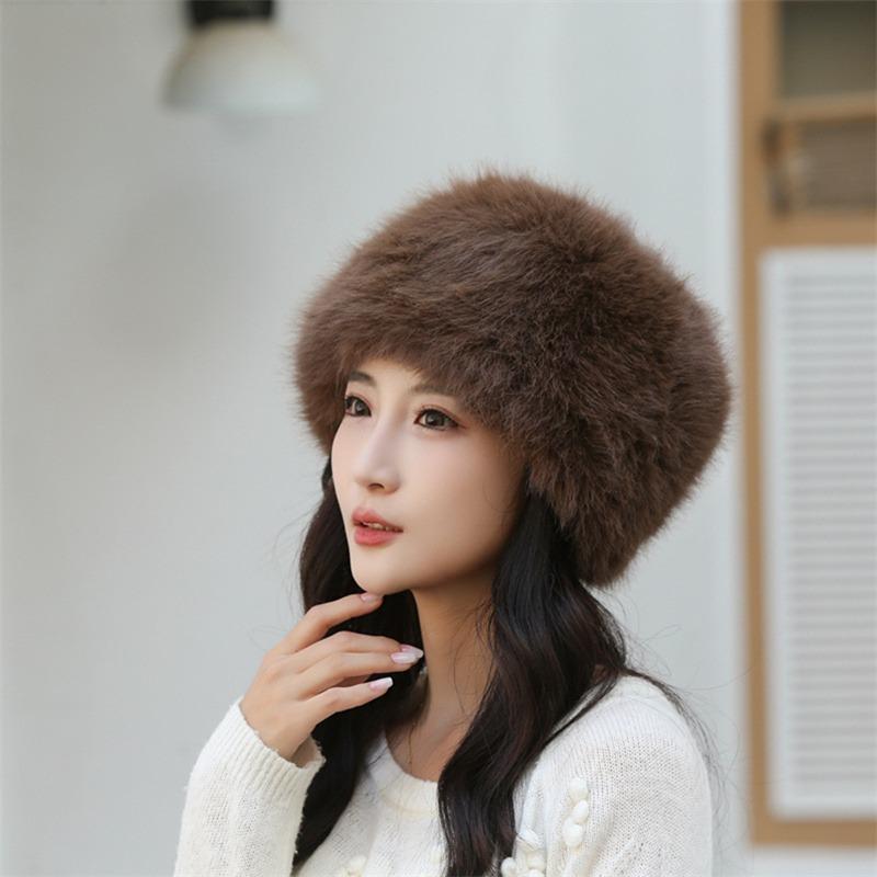 Women Plush Fisherman Hat Fluffy Fur Bucket Hat Warm Women's Winter Hat Thicken Cold Snowy Day Panama Cap