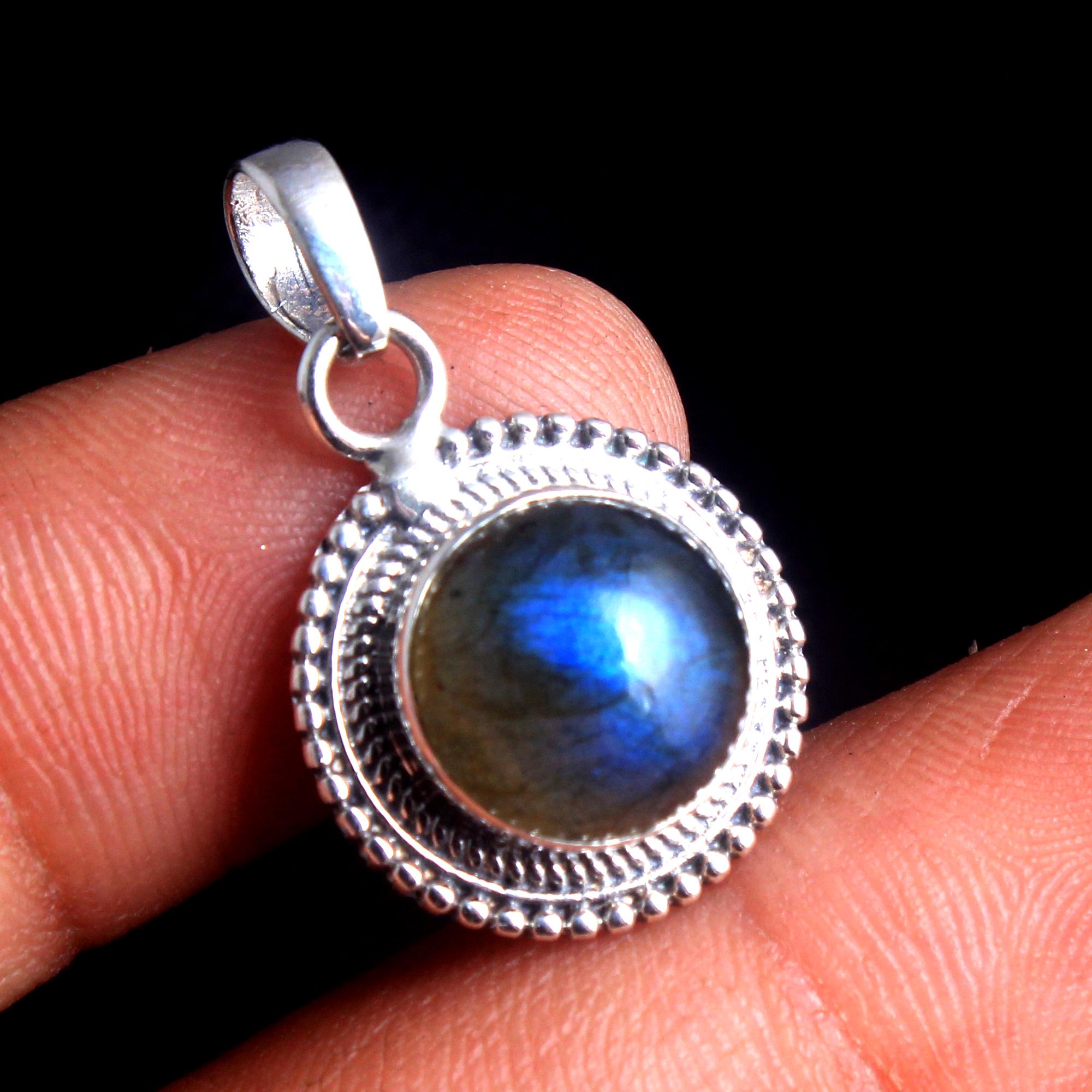 

Натуральный ларимар, лабрадор, лунный камень, подвеска ручной работы из стерлингового серебра 925 пробы, женские ювелирные изделия