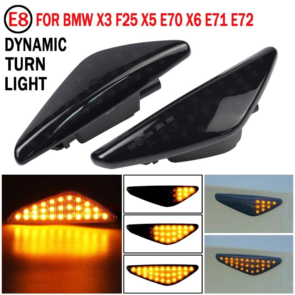 Dynamic Flowing LED Side Marker Turn Signal Light For BMW X5 E70 X6 E71 E72 X3 F25 Sequential Lamp Blinker