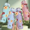 1PC Red Bouquet Flower Bow Decoration 750ml Color Plastic Sports Water Bottle Leakproof Flip Straw Lid Suitable for Sports Office Home Use