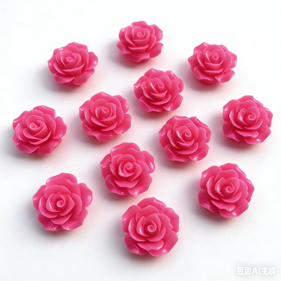 20 pieces of colorful 20mm flat back resin 3D roses suitable for decorating phone cases, jewelry making, DIY materials