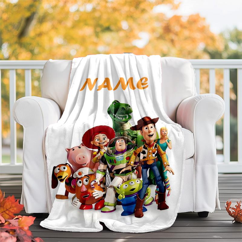Customizable Toy Story Throw Blanket – Personalized Name, All-Season Cozy Snug Blanket, Machine Washable, Personalized Blanket