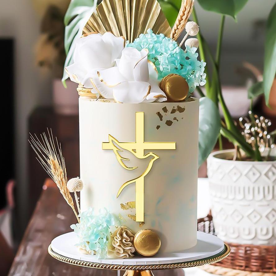 Taufe Erste Kommunion Kuchen Dekoration Friedenstaube Kuchenaufsatz Taufe Acryl Partyzubehör Kuchen Dekorierwerkzeuge