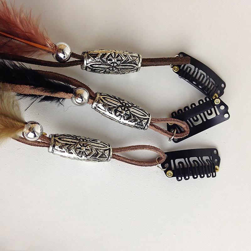 Feder Haarspange Leder Naturfeder Haarspange Kopfbedeckung Retro Feder Haar Accessoire Indische Huhn Haarspange Ethno Stil
