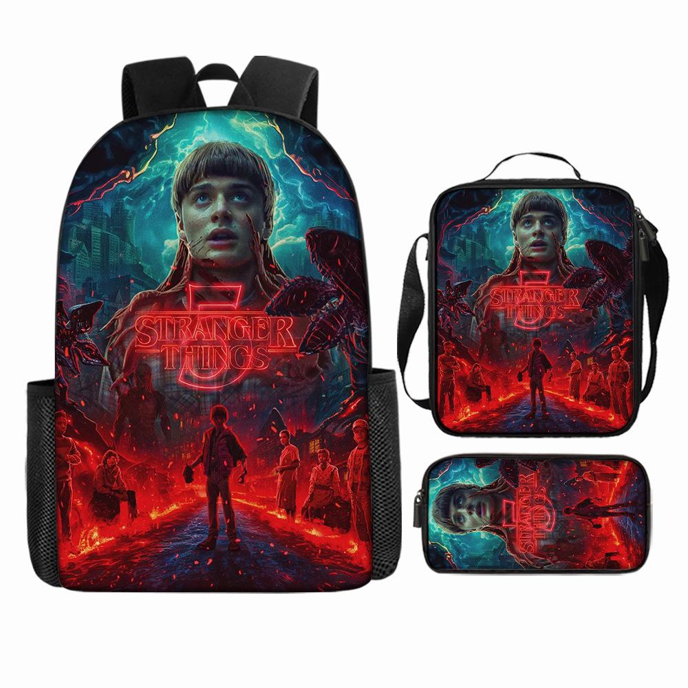 Stranger Things5 Rucsac pentru copii+geantă de umăr+etui pentru creioane KTB