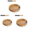 Bamboo Tray Round Handcrafted Tea Serving Plate For Home Tea Sets