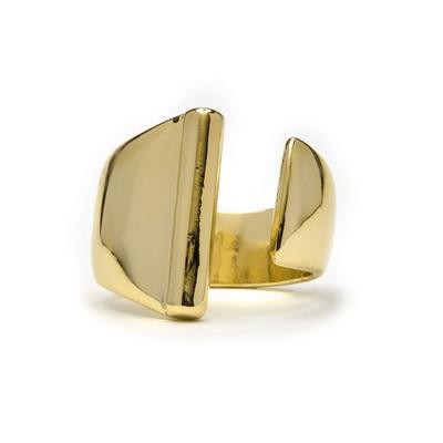 Anneau - LUXENTER - Alphabet Lettre I - Plaqué or 18k - Taille Réglable - Zirconia Blanc