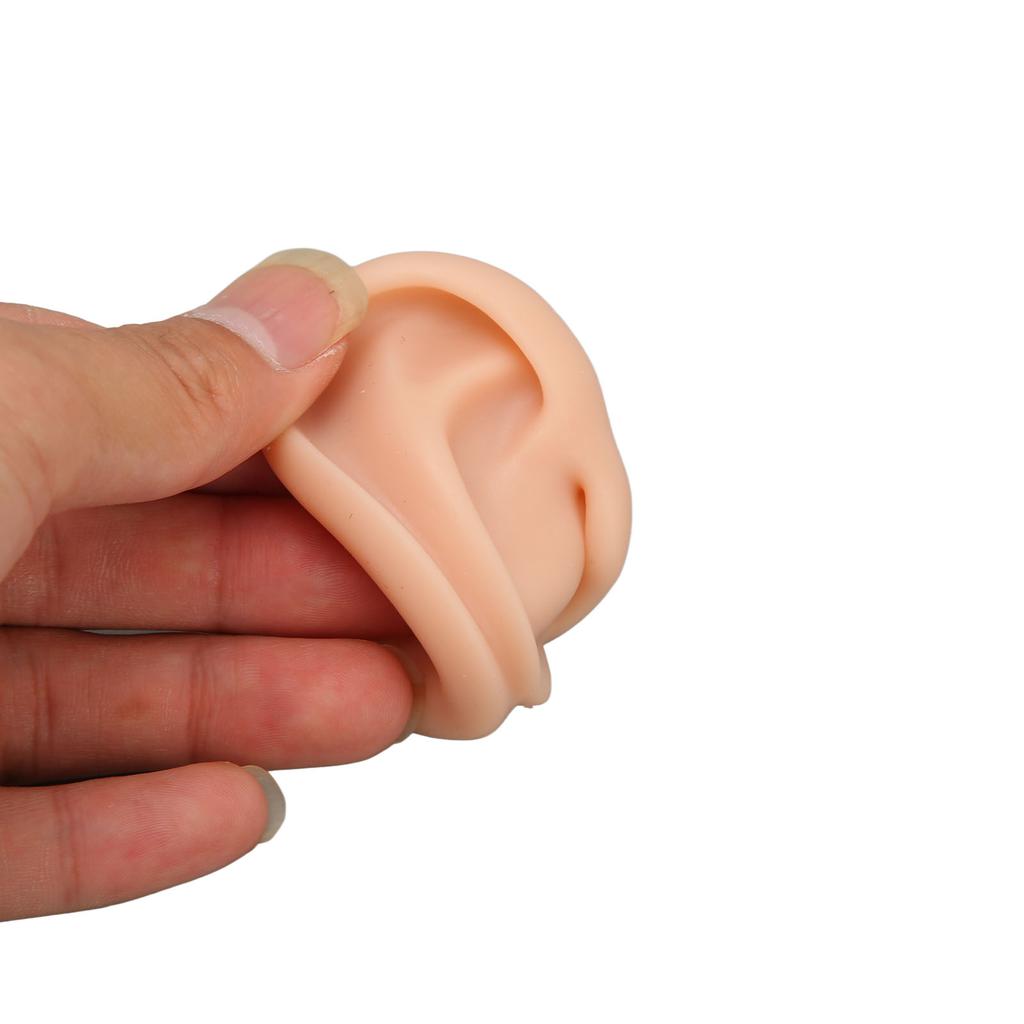 Silikon-Ohr-Modell Anfänger Simuliertes 3D-Nasen- und Mundmodell Display-Requisite Lehrmittel für Piercing-Übung Mittlere Hautfarbe