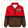 Womens Streetwear Zip-Up Stand Collar Sweatshirt 3D Digital Print Loose Fit Casual Top