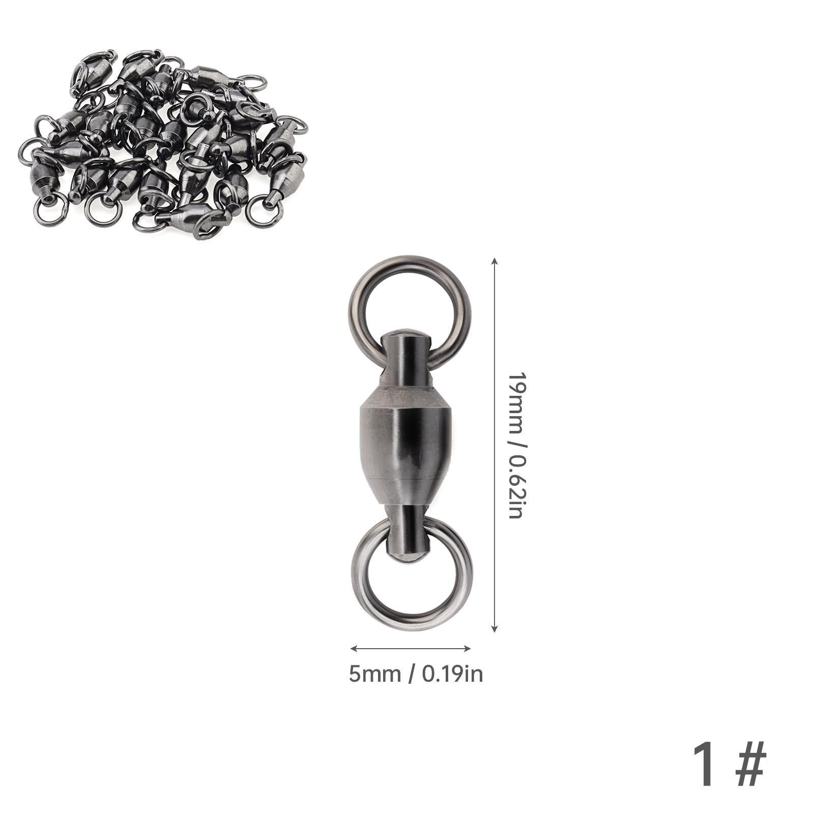 

Stainless Steel Ball Bearing Swivels, 25Pcs Heavy Duty Fishing Line Connectors 1#/3#/5# for Saltwater & Freshwater Fishing, Pack of 25 1#
