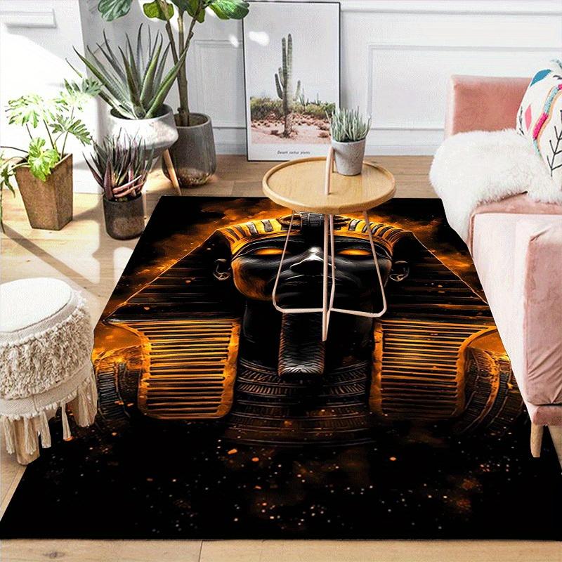 1pc Pharaoh Pattern Area Rug, Anti slip Non Shedding Stain Resistant Carpet