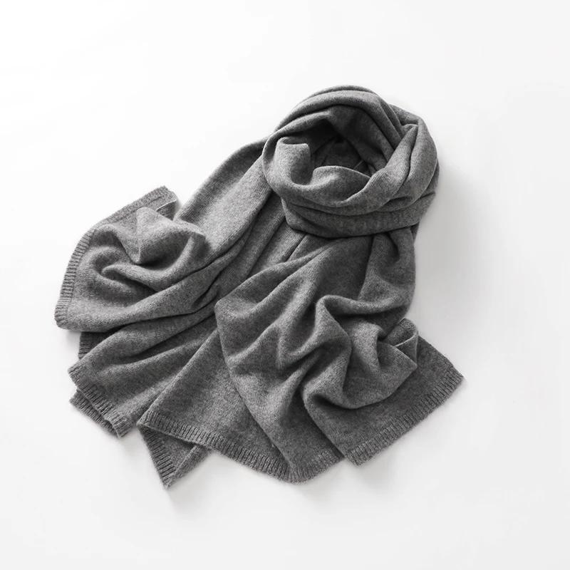 Quality 100% Cashmere Scarf For Women  Men Solid Color Warm Winter Knit Wrap Soft Luxury Neck Warmer Fashion Lightweight
