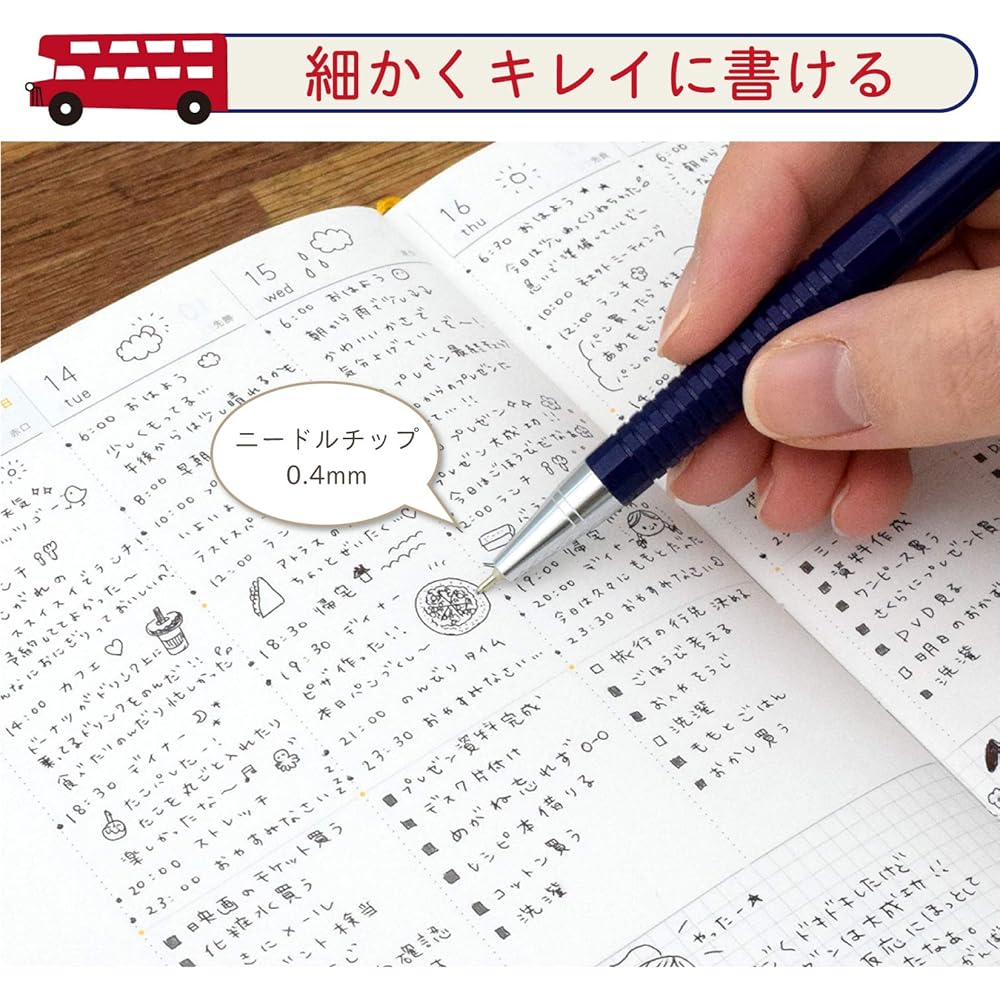 Sakura Crepas Retico Oil-Based Ballpoint Pen 0.4mm Black Ink Deep Blue Pack of 10