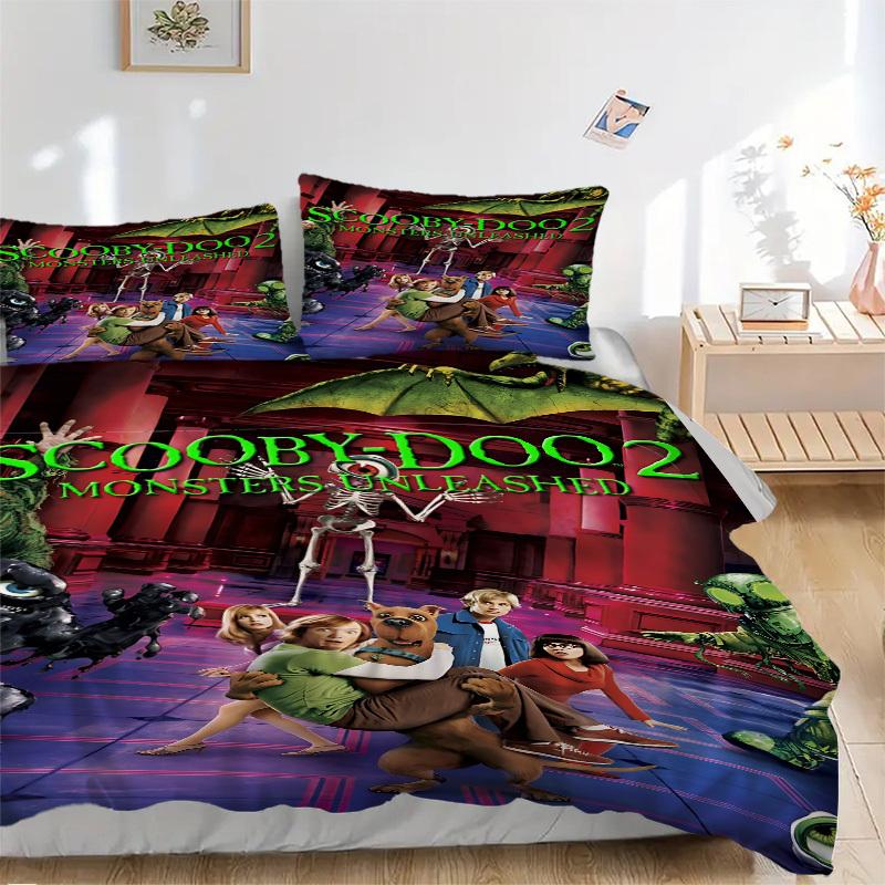 

3pcs Scooby-Doo Duvet Cover Set, 1 Duvet Cover + 2 Pillowcases (No Insert), High-Definition Print, Home & Dorm Set yy251208094 135x200cm