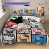 3pcs Multicolor Hello Kitty Bedding Set 1 Soft Quilt Cover + 2 Pillowcases, Machine Washable Suitable for All Seasons, Perfect Gift W062