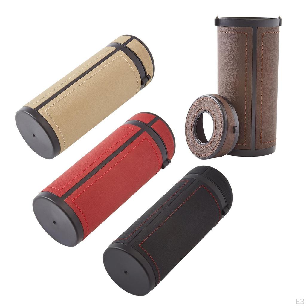 Tube, Cylinder Tissue Box ,PU Leather Round Tissues Container for Car Cup Holder