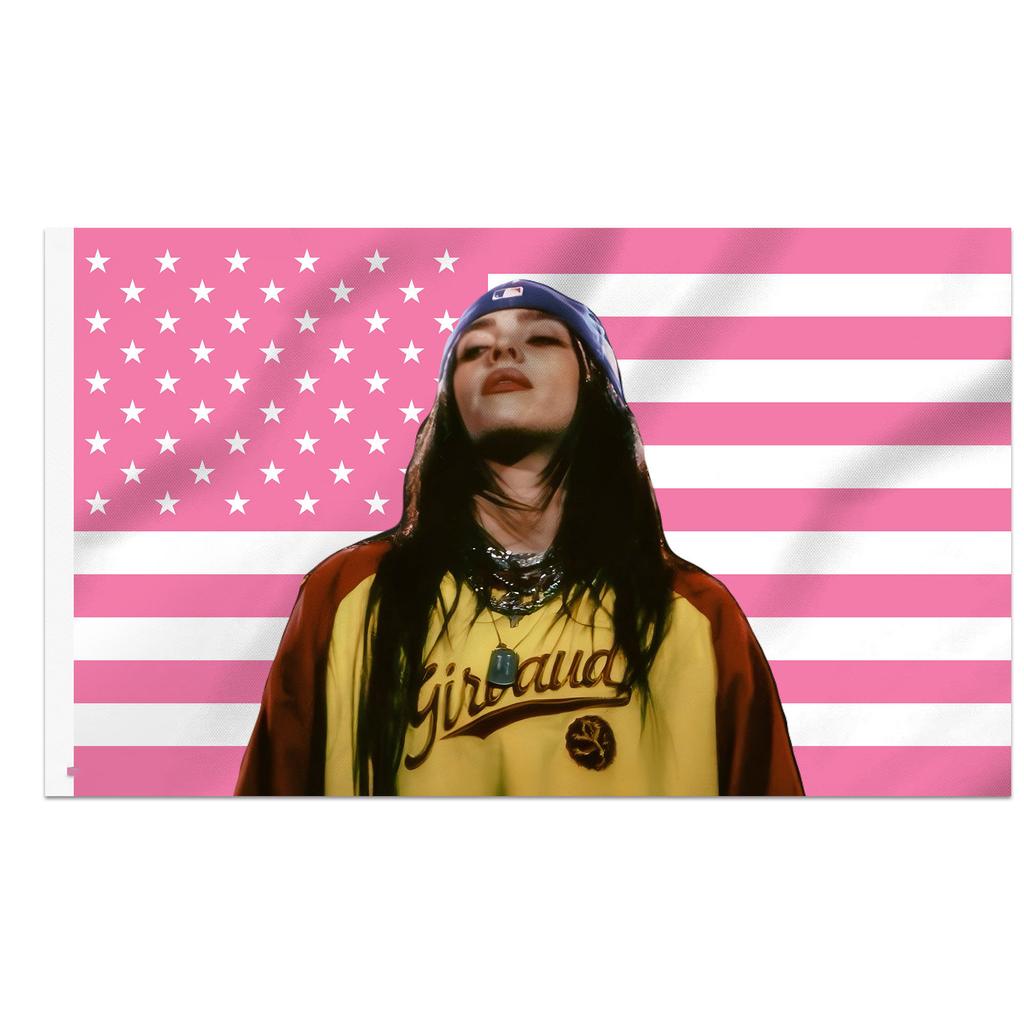 Nástěnná tapiserie inspirovaná Billie Eilish Trendy potisk hudební hvězdy Stylová domácí dekorace pozadí pro ložnici  kolej
