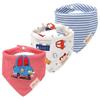 Soft Texture Drool Bibs Stripes Pattern Saliva Towels 3pcs Set Bandana Bibs  Burping Time