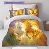 Horses Painting Pattern Bedding Quilt Set Quilt Cover Pillowcase Home Decoration Birthday Gift (1 * Duvet Cover + 2 * Pillowcase, Without Core)