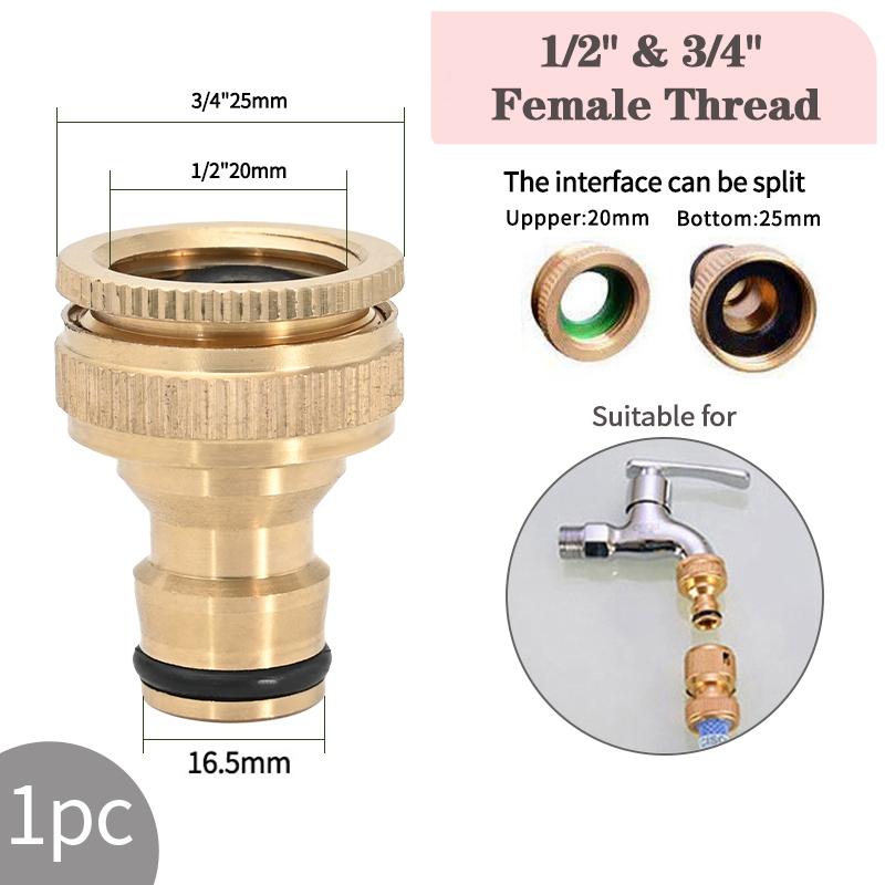 1/2" 3/4“ Alloy Thread Quick Adapter Coupler Connector Garden Irrigation Connector Drip Copper Hose Fittings Watering System