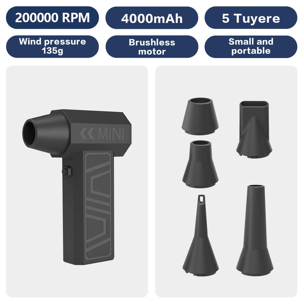 

Портативный турбовоздуходув 200000 об/мин 3-скоростной ветер Перезаряжаемый мощный вентилятор с 5 магнитными насадками для удаления пыли Многосценный