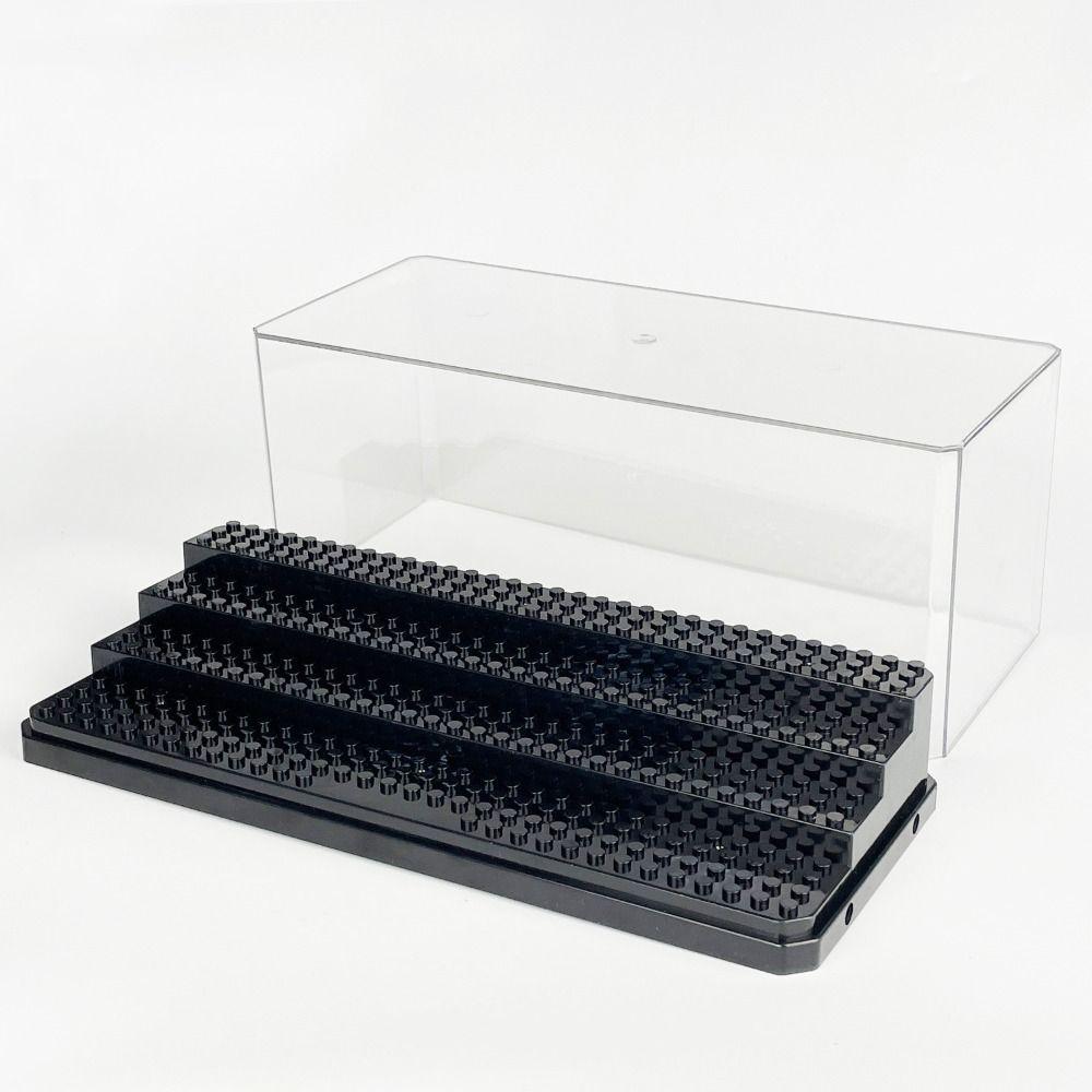 Clear Acrylic Minifigures Display Case Transparent Showcase Stackable Design Dustproof Display Box Movable Steps Large Capacity