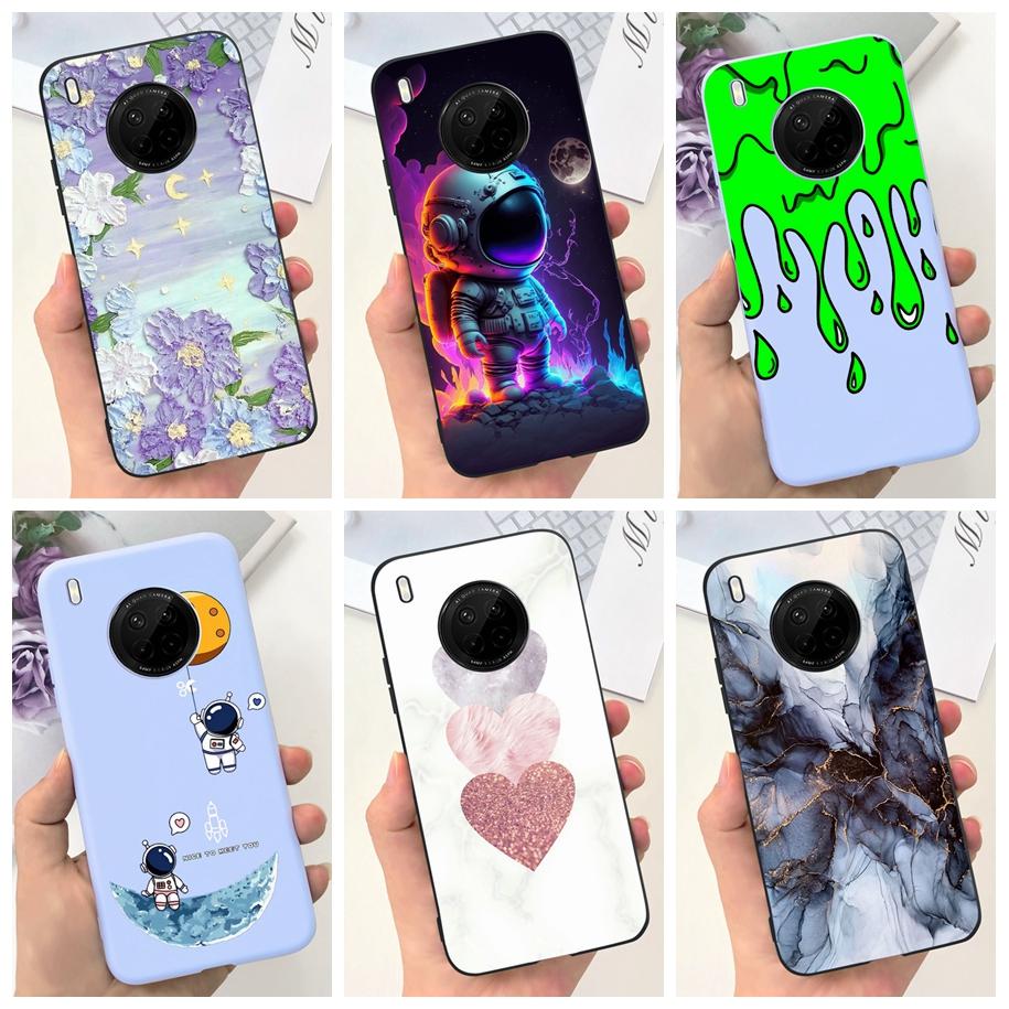 For Huawei Y9a 2020 Silicone Case FRL-22 FRL-23 Cute Astronaut Love Heart Slim Soft TPU Phone Case on Huawei Nova Y9a Y 9A Cover