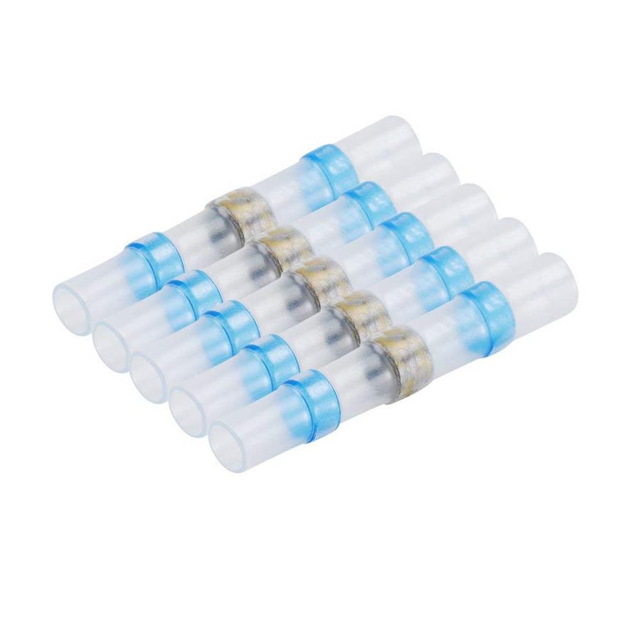 100 Pcs Blue Waterproof Car SUV Solder Sleeve Heat Shrink Terminals Kit 16-14AWG