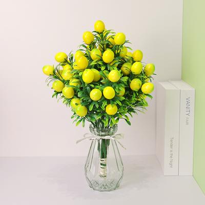 1Pcs Lemon Artificial Branches Bouquet Flower Arrangement Fake Fruit Plastic Lifelike Fruits Strawberry Vase Filling Decoration