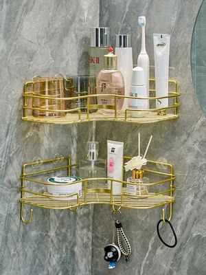 Golden Bathroom Triangle Storage Rack Corner Wall Mounted Washbasin Bathroom Storage Rack Bathroom Accessories Corner Shelf