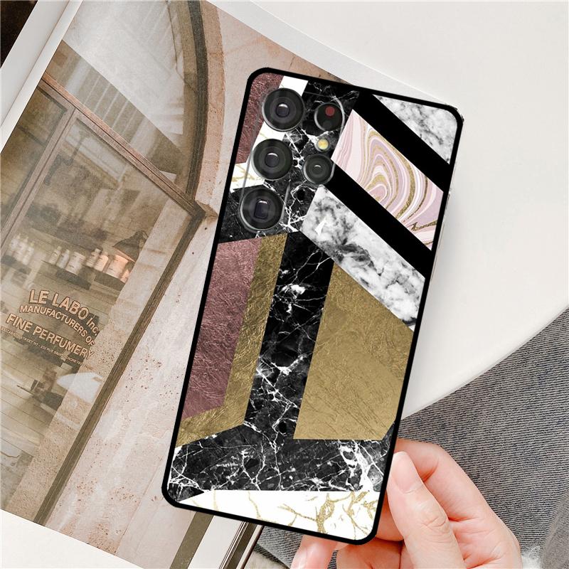 Marble Geometric Art Phone Case For Samsung Galaxy S24 Ultra S9 S10 S20 S22 S21 Plus S23 FE S25 Ultra Full Cover