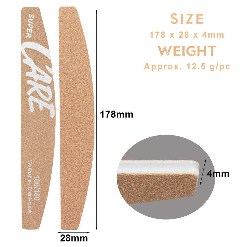 Nail Technician's Double-Sided Shaping & Polishing File - Wear-Resistant, Washable, Thin for Nail Art