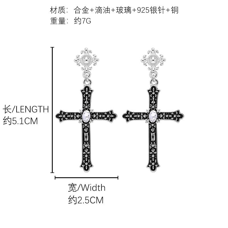 Черная крестовая подвеска в панк-стиле нишевый дизайн ретро-цепочка для свитера оригинальный трендовый item из Instagram
