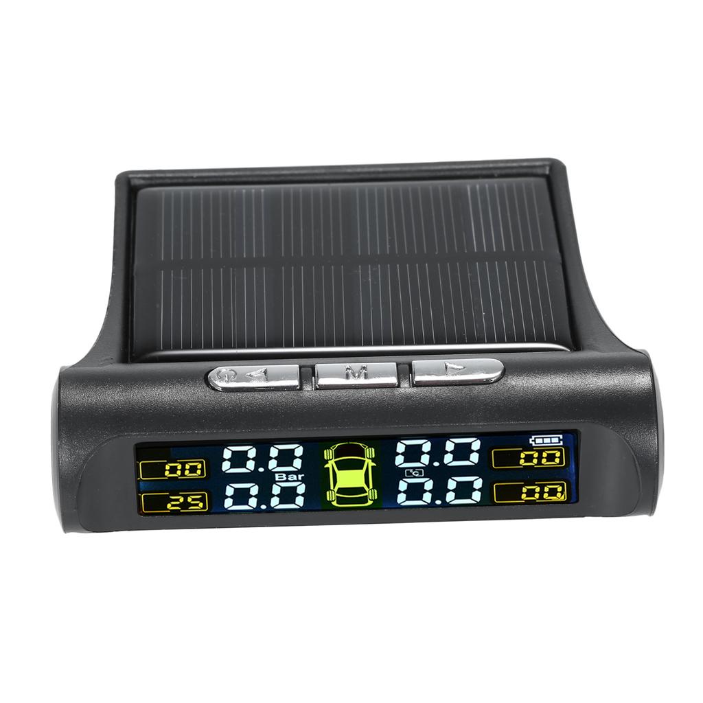Solar Wireless Car Tire Pressure Monitoring System with 4 External Sensors