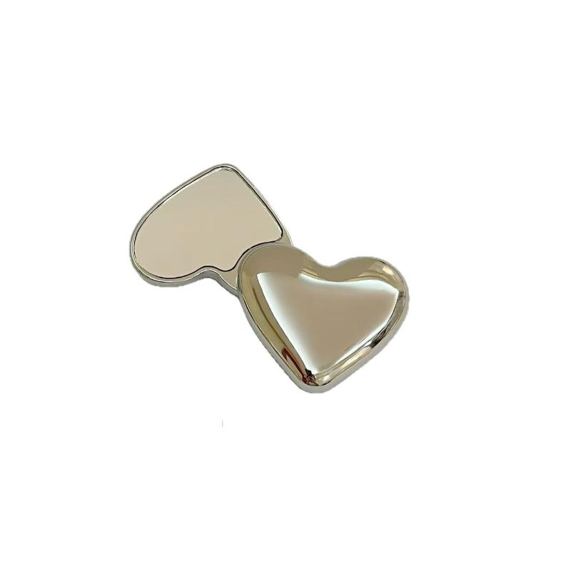 

Двустороннее зеркало для макияжа в форме сердца, милое маленькое зеркало для девушки, портативное, вращающееся зеркало для студента, косметические инструменты для красоты, ручное