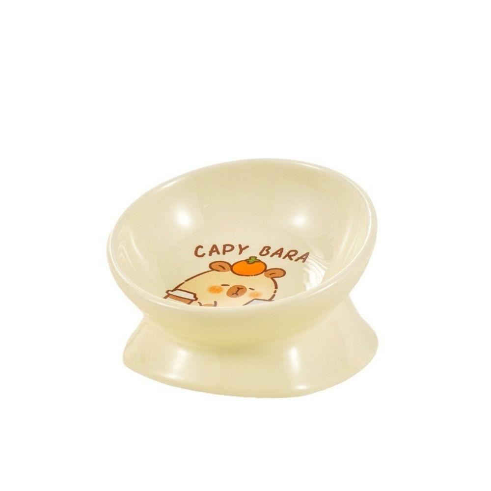 Slanted Mouth Pet High Foot Bowl Ceramic Dog Food Feeding Basin Cat Bowl  Water Container