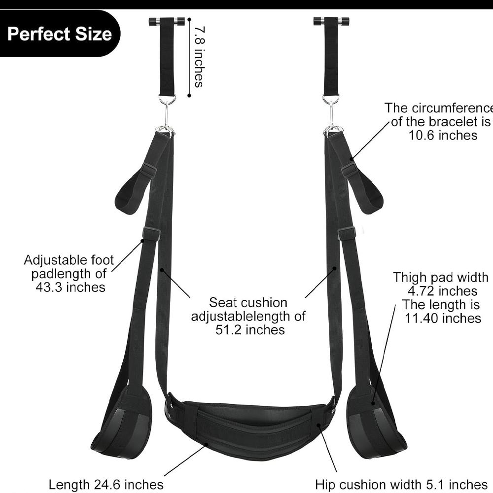 Door Sex Toys Sex Swing Bondage Slave Leather Soft Plush Slings Adjustable Straps Hanging Door Handcuff Leg Restraints Toys