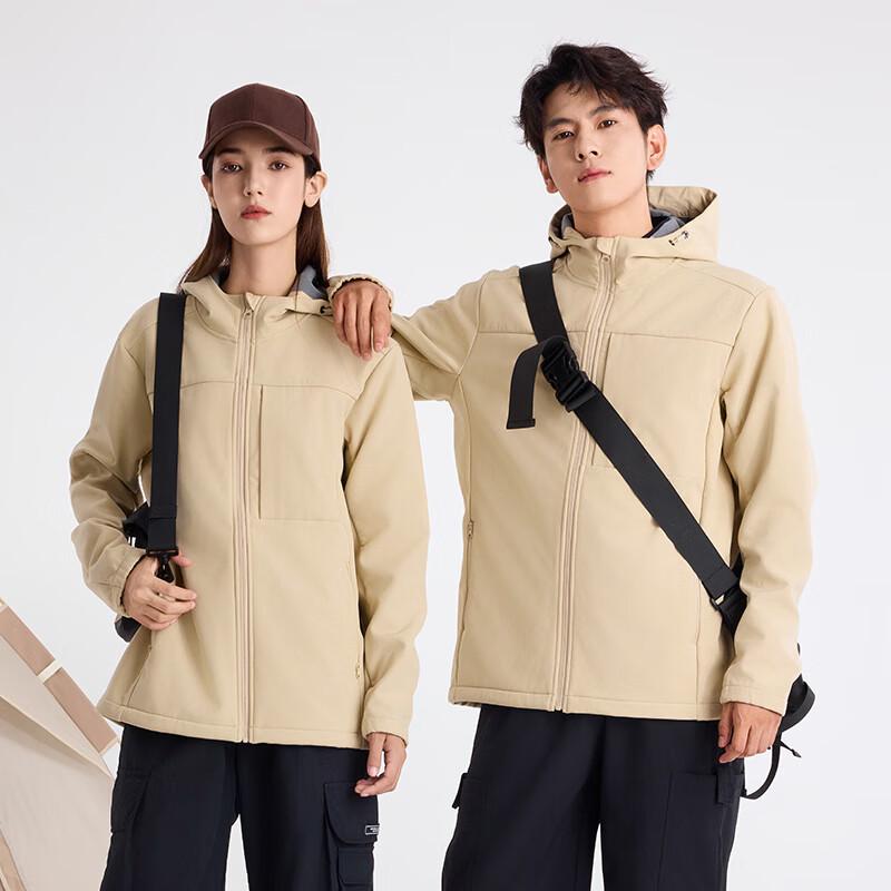 

Унісекс Вітрозахисна Тепла Худі Вафельна Флісова Куртка L