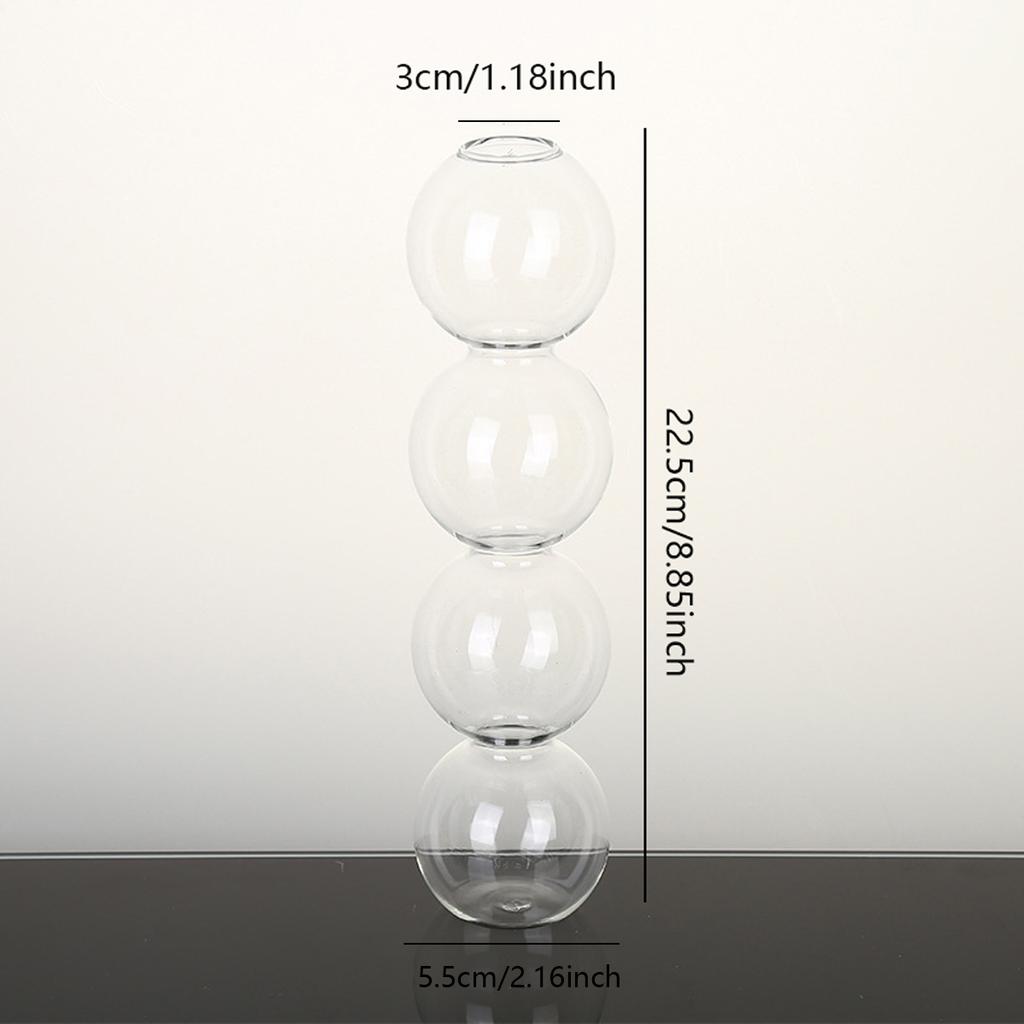 1pc- Bubble Glass Vase Flower Arrangement Hydroponic Spherical Glass Simple Flower Decoration