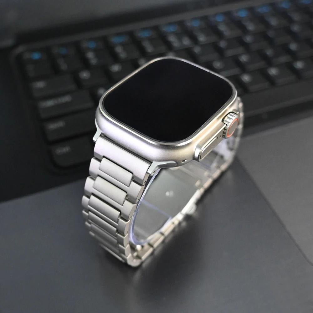Ultra Titanium Bracelet for Apple Watch 49mm 46mm 45mm 44mm Luxury Metal Strap for IWatch Series 10 9 8 7 6 5 SE 42mm 41mm Band