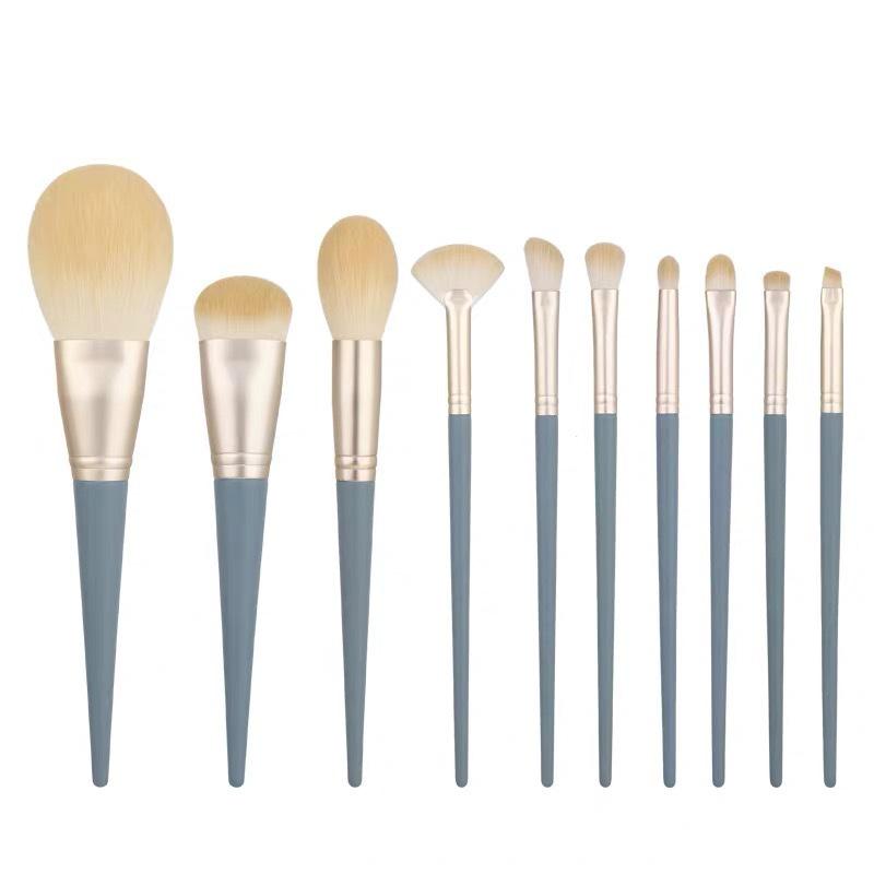 10-Piece Lanqiao Makeup Brush Set with Soft Bristles - High-Value Eyeshadow Brush Kit