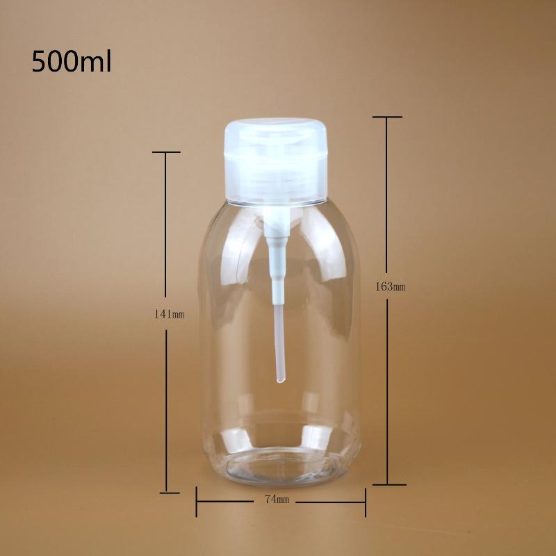 200/300/500Ml Refillable Bottle Push-Type Bottling Push Down Empty Pump Dispenser Bottle For Nail Polish Makeup Remover Bottle