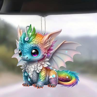 Acrylic Material Flat 2D Car Pendant, Backpack Accessories, Home Decoration Pendant Keychain